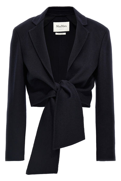 corone short jacket in double camel drap