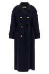 the elisabetta franchi pure wool coat defines an enveloping and structured silho