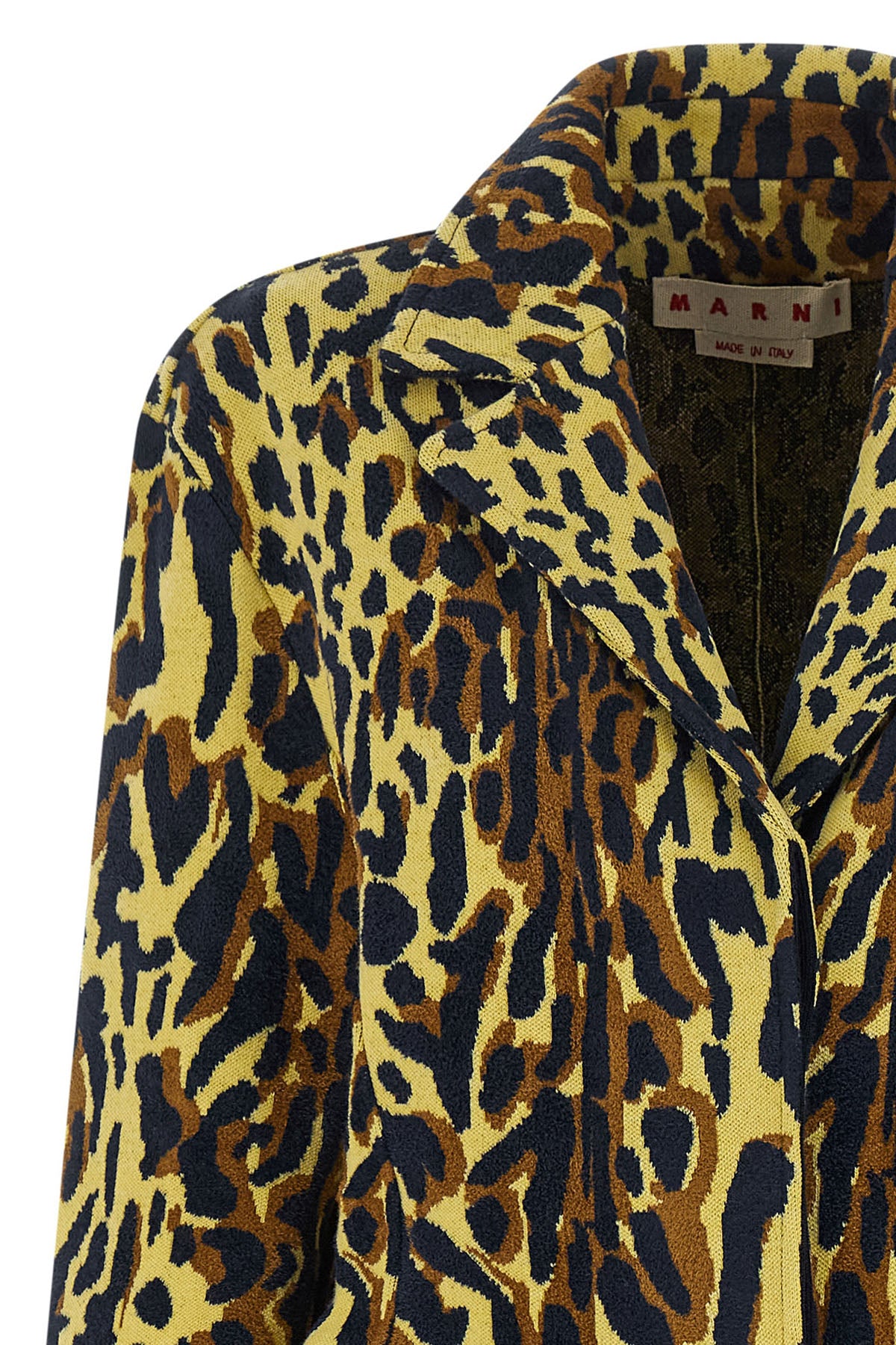 the marni coat redefines contemporary outerwear through a bold abstract animal p