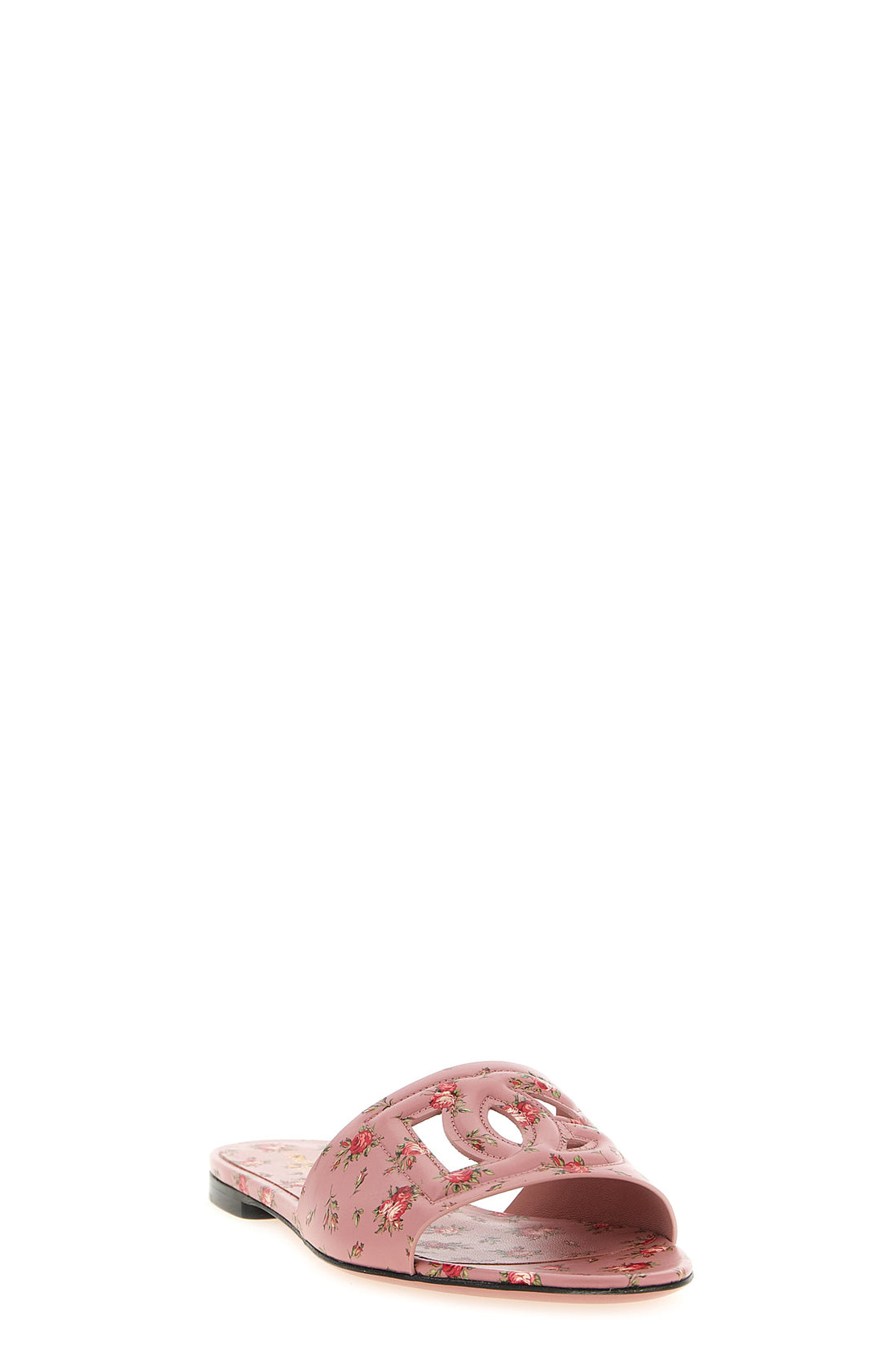 DOLCE &amp; GABBANA 36 rose print calf leather slides