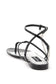 patent leather thong sandals with padlock