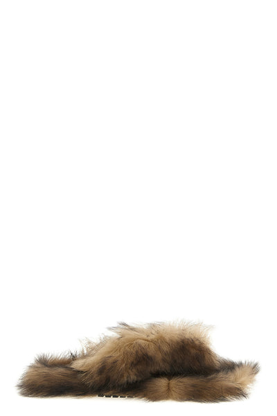 long-haired sheepskin sandals