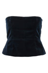 strapless velvet top