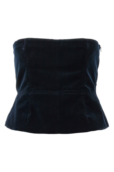 strapless velvet top