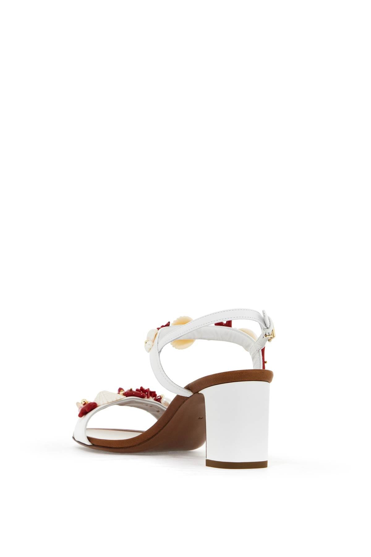 &quot;nappa sandals with coral embellishments