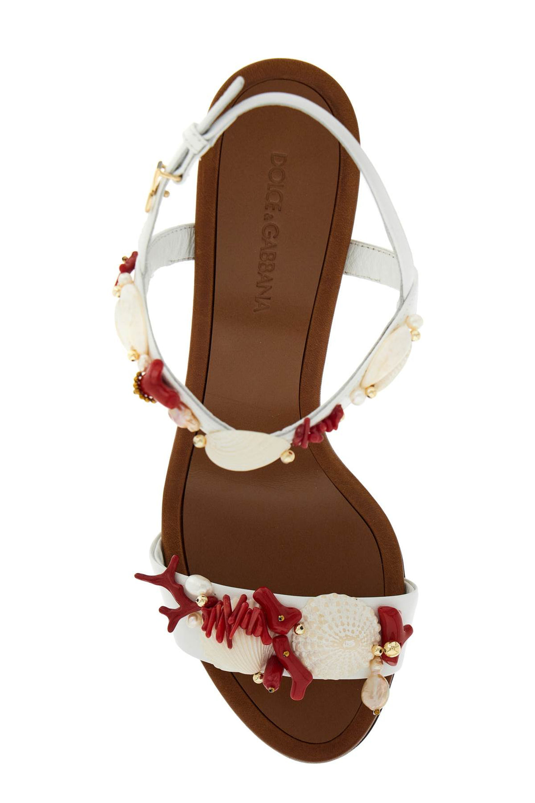 &quot;nappa sandals with coral embellishments