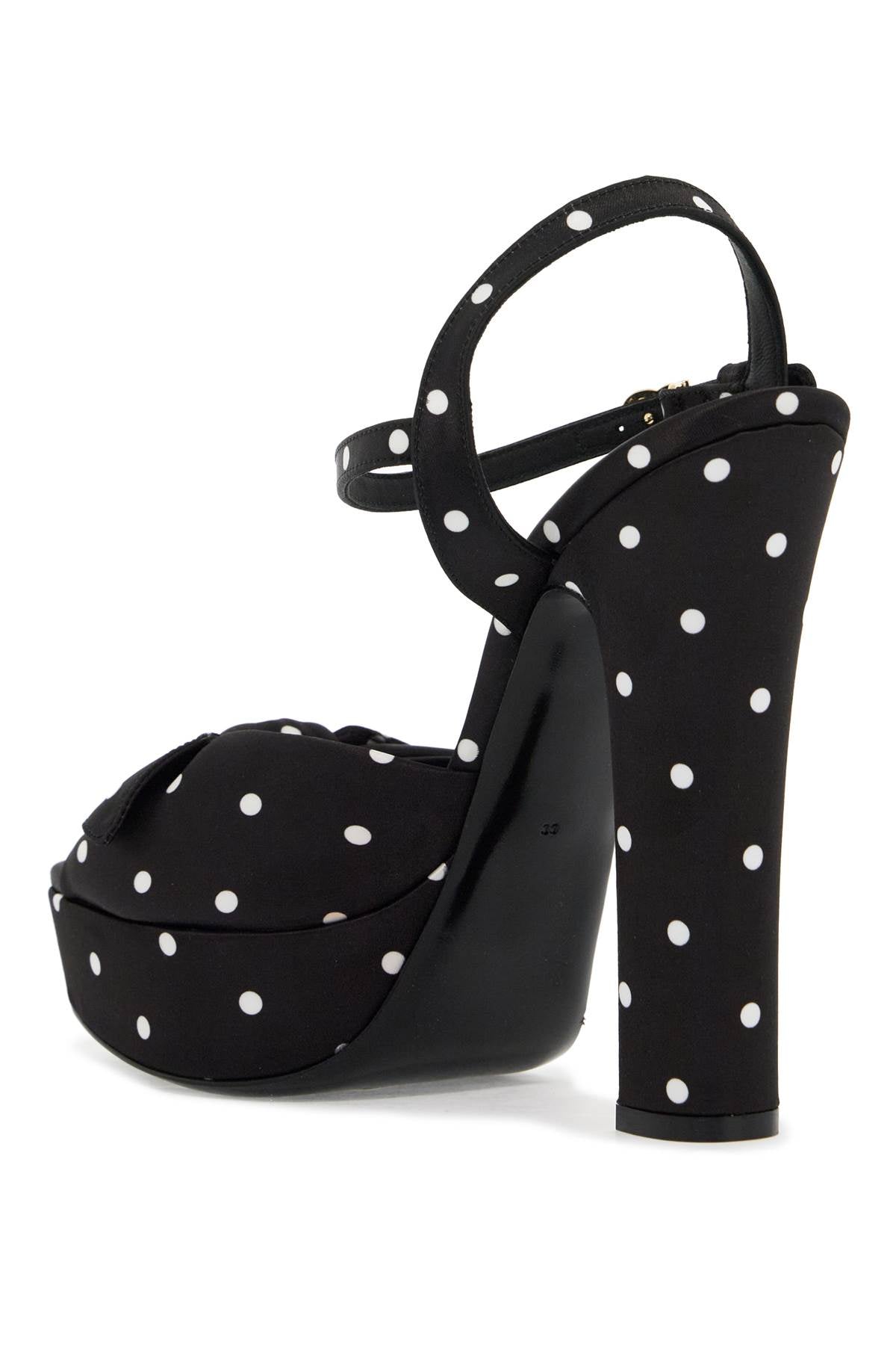 &quot;keira polka dot satin platform sandals