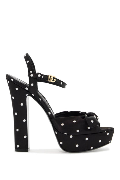 &quot;keira polka dot satin platform sandals