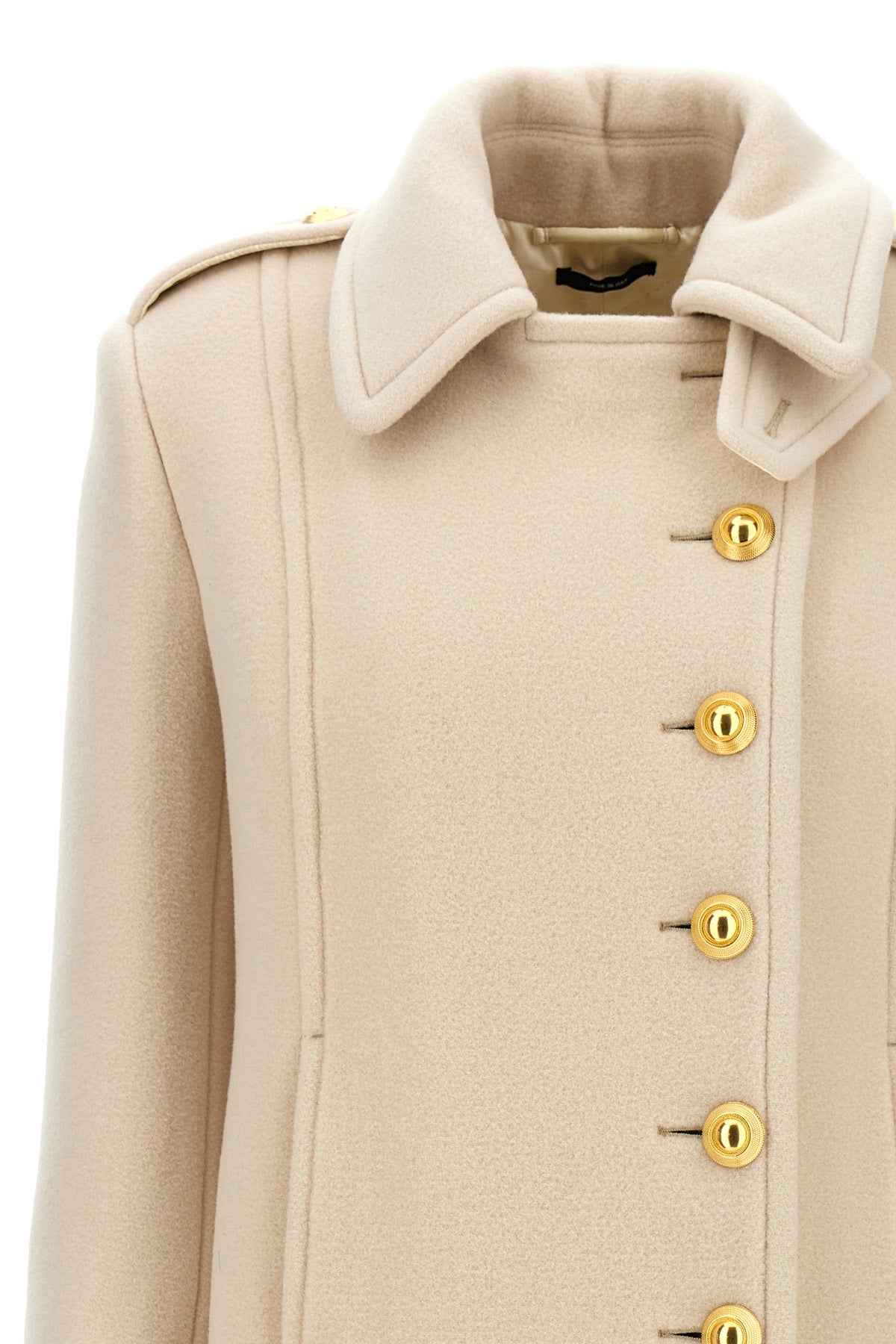 single-breasted wool and cashmere coat