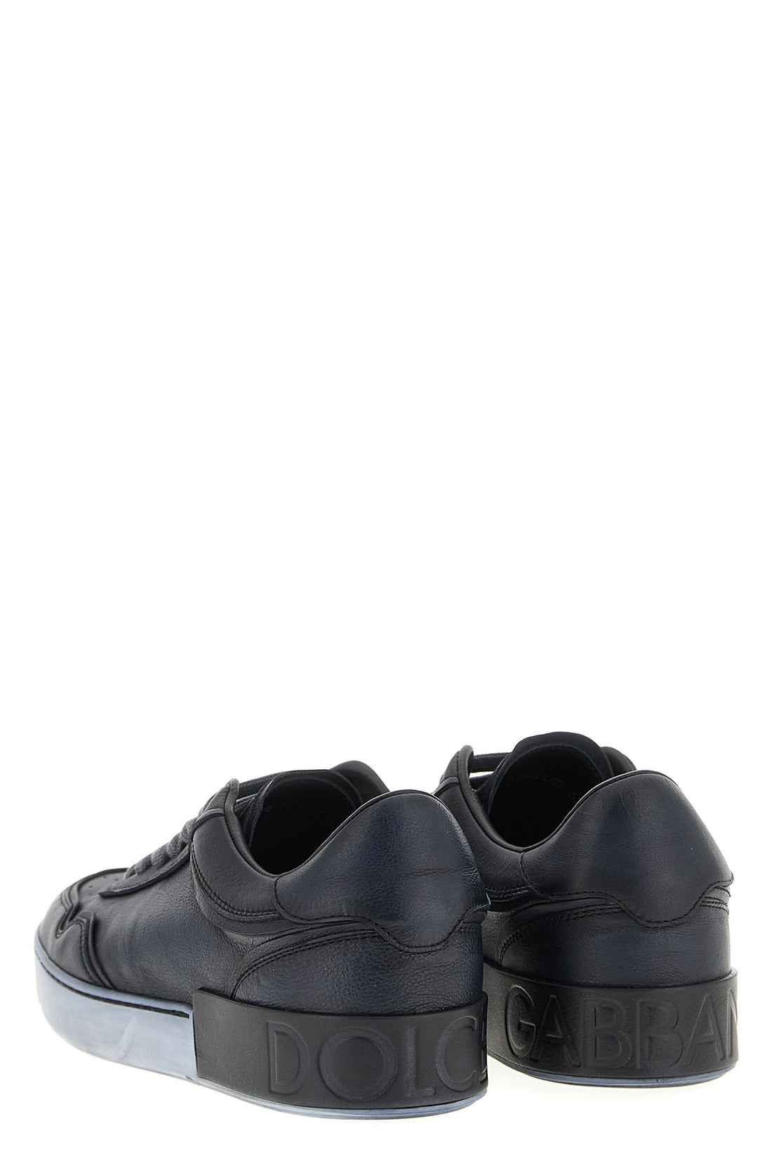 DOLCE &amp; GABBANA 40 portofino used-effect calf leather sneakers