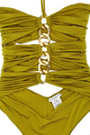 shiny lycra one-piece swimsuit