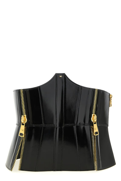 elisabetta franchi bustier belt redefines the silhouette through a rigorous tail