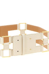 belt in garnet leather-effect fabric