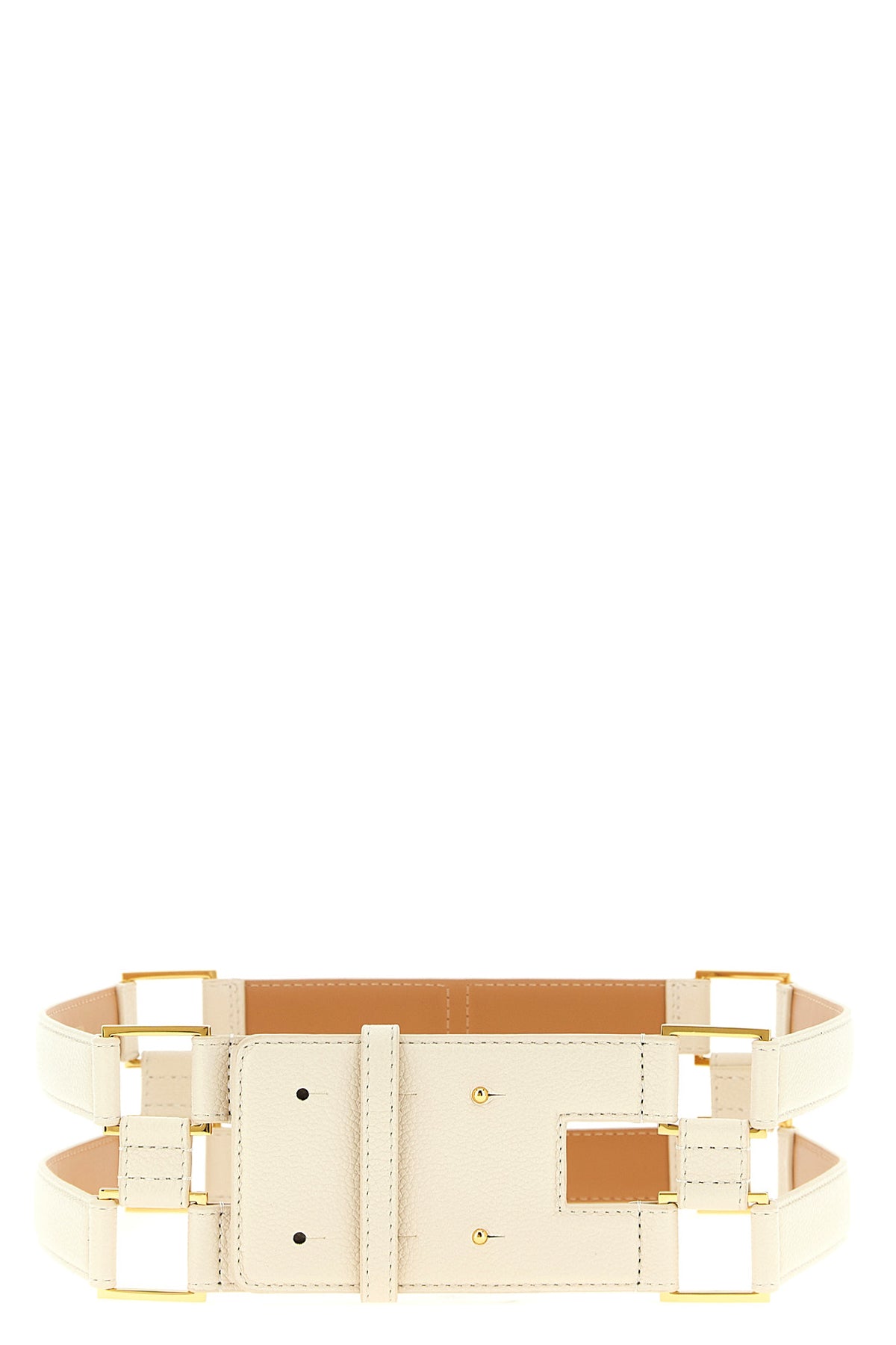 belt in garnet leather-effect fabric