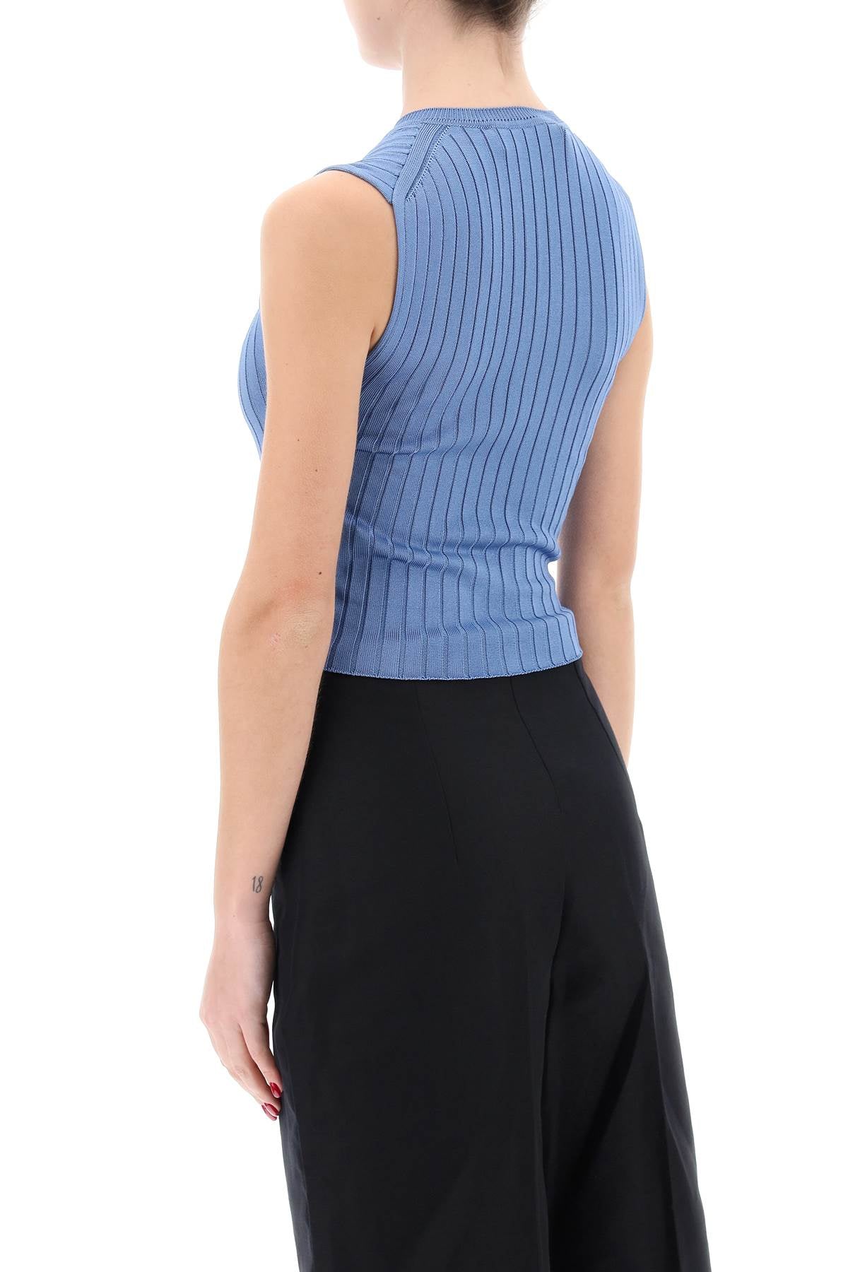 sleeveless ribbed knit top