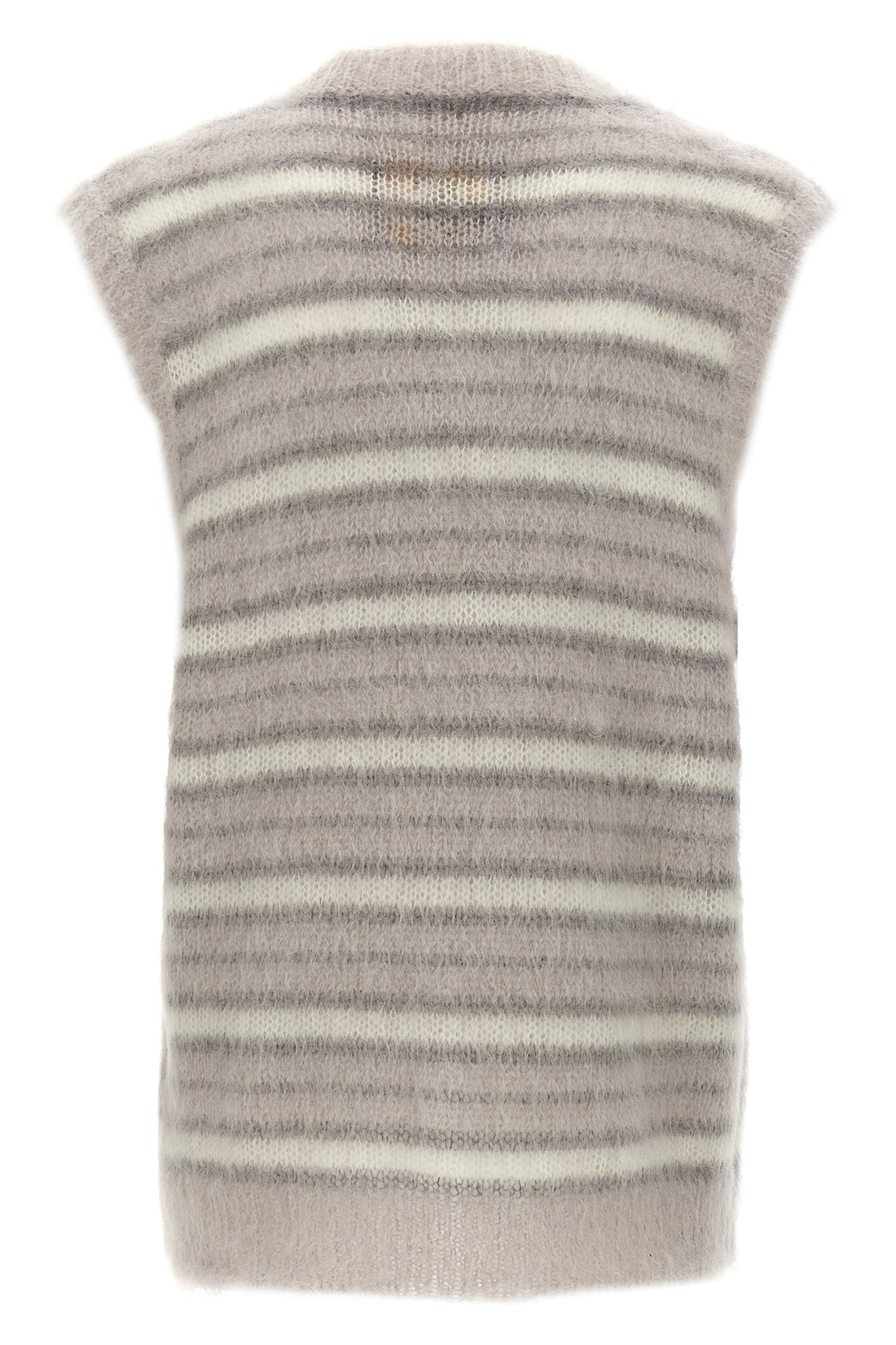 MARNI 48 fuzzy wuzzy vest in striped mohair blend