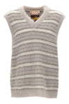 fuzzy wuzzy vest in striped mohair blend