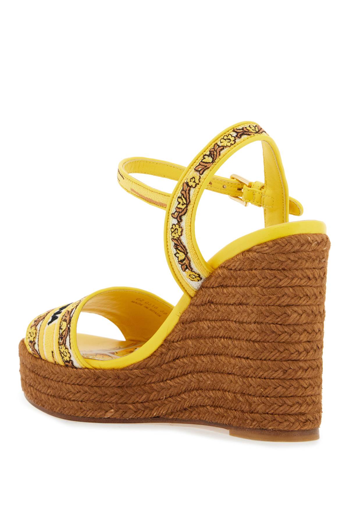 maiolica embroidered wedge sandals