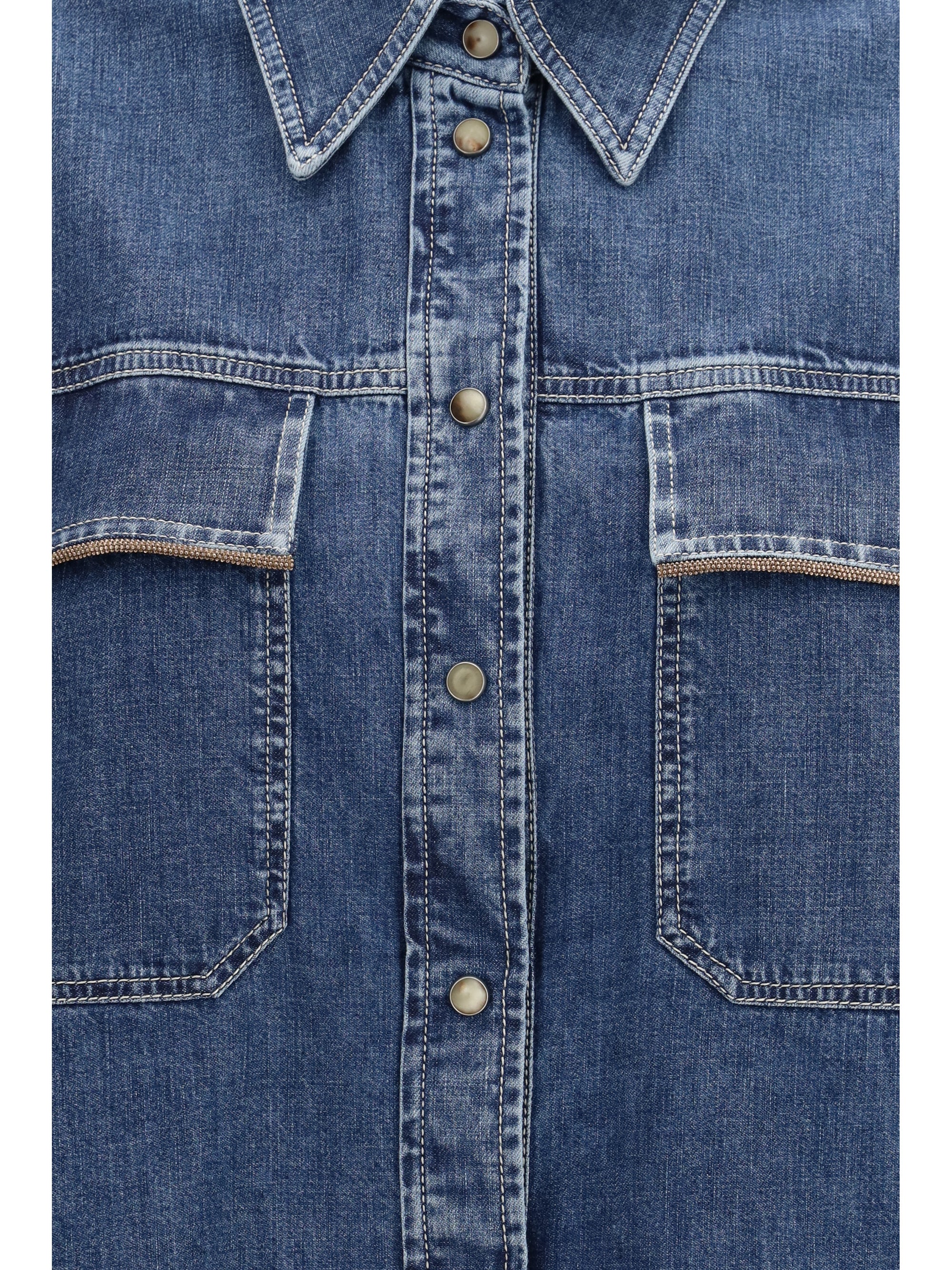 denim shirt with jewel details