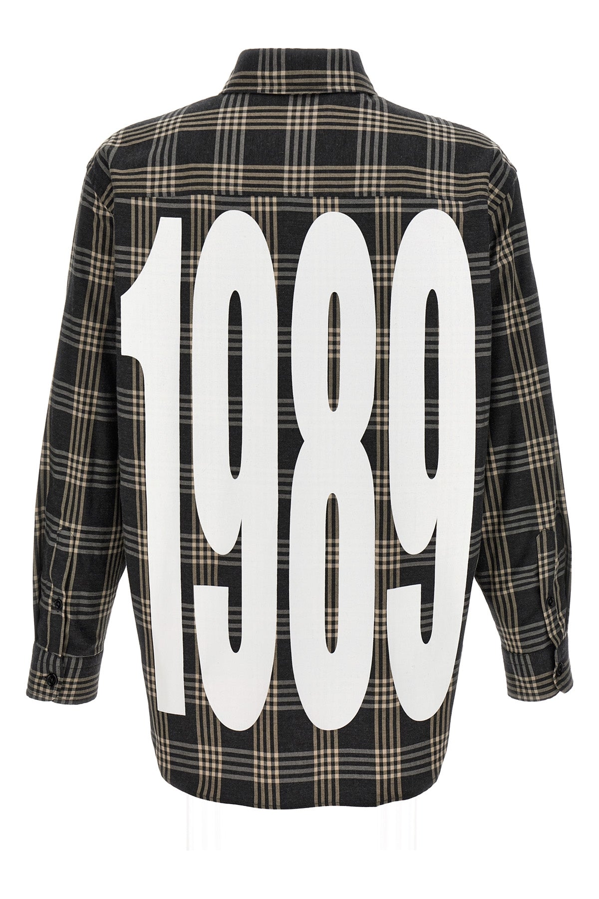 check-print cotton flannel shirt