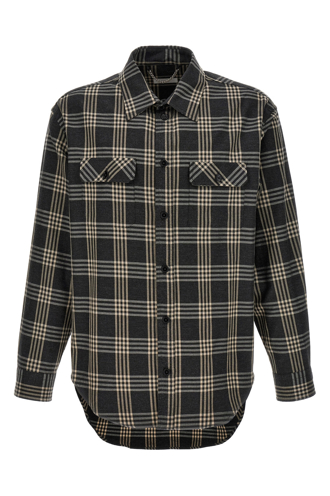 1989 STUDIO M check-print cotton flannel shirt