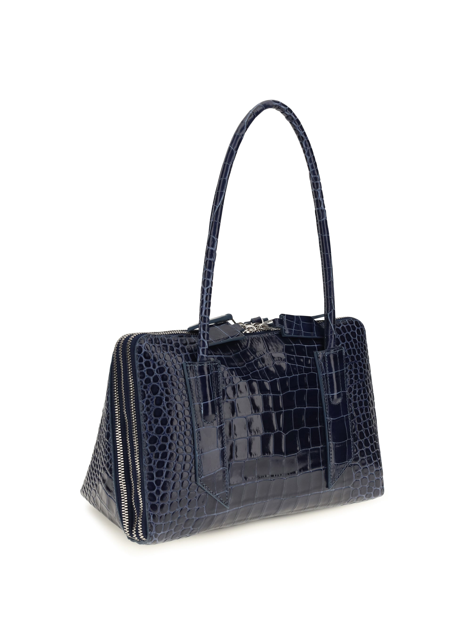 l’altra di milano crocodile-effect shoulder bag