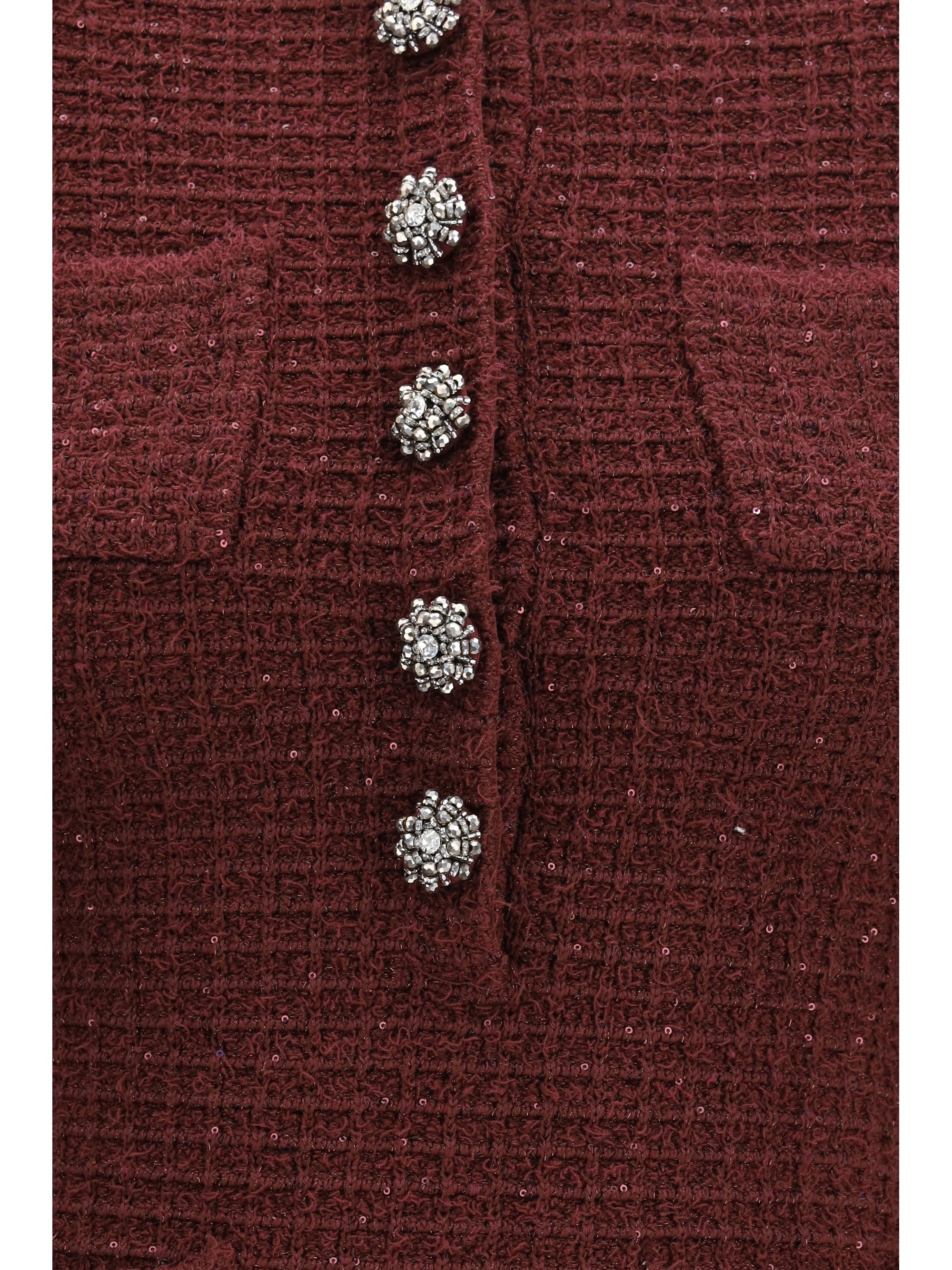 textured knit mini dress with statement buttons