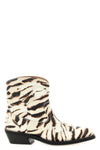 ankle boots in leather-effect fabric
