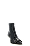 buckle ankle boots in naplak-effect fabric