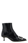 buckle ankle boots in naplak-effect fabric