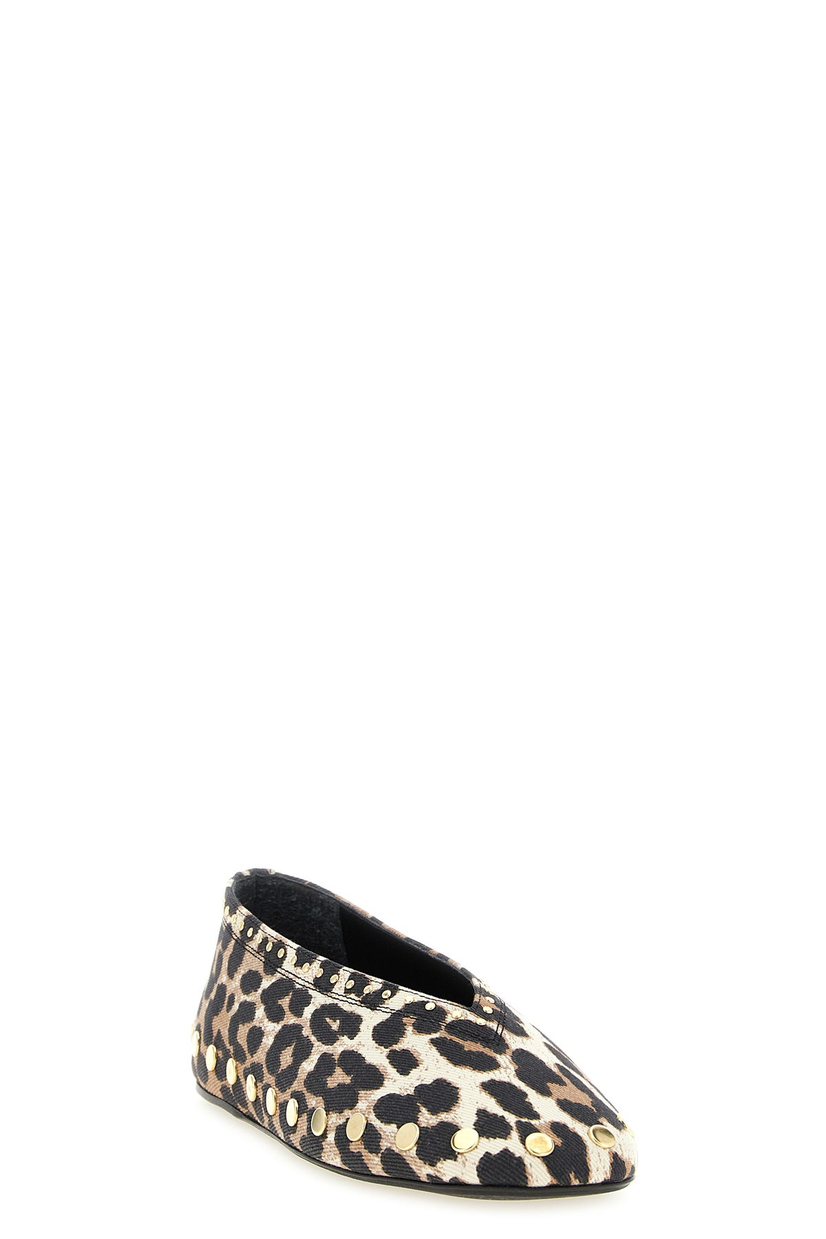 jenny leopard-print cotton denim ballet flats