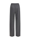 elasticated straight leg wool pants