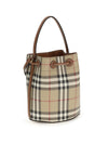check mini bucket bag