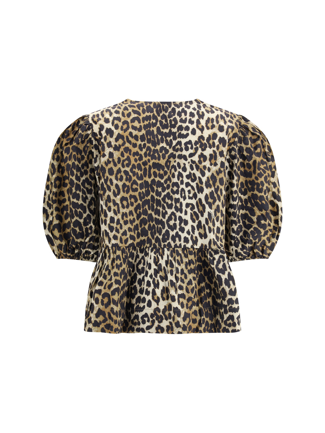 GANNI 36 leopard cotton shirt 