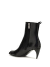 curved-heel ankle boots with side lacing