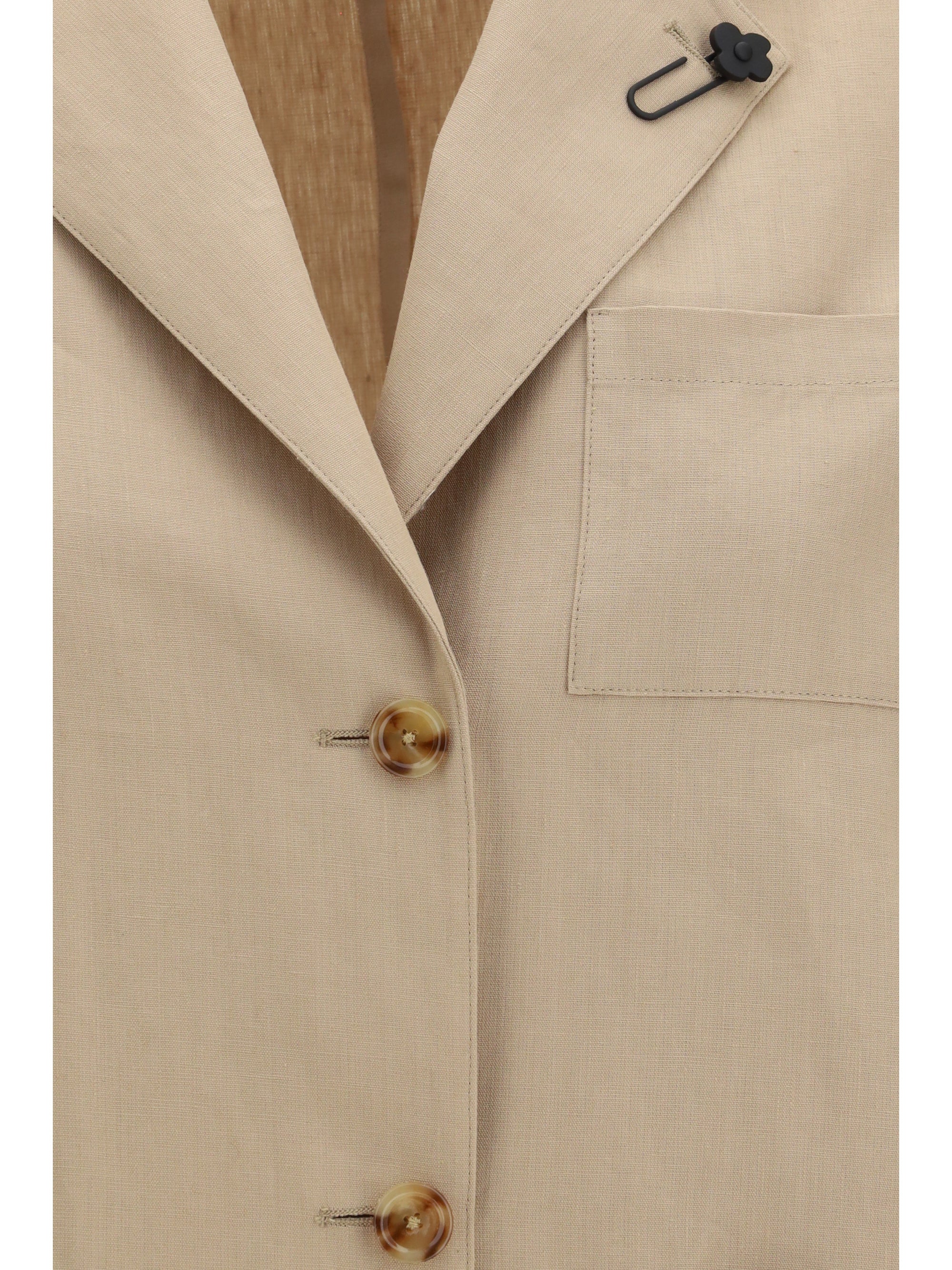 single-breasted wool and cotton jacket