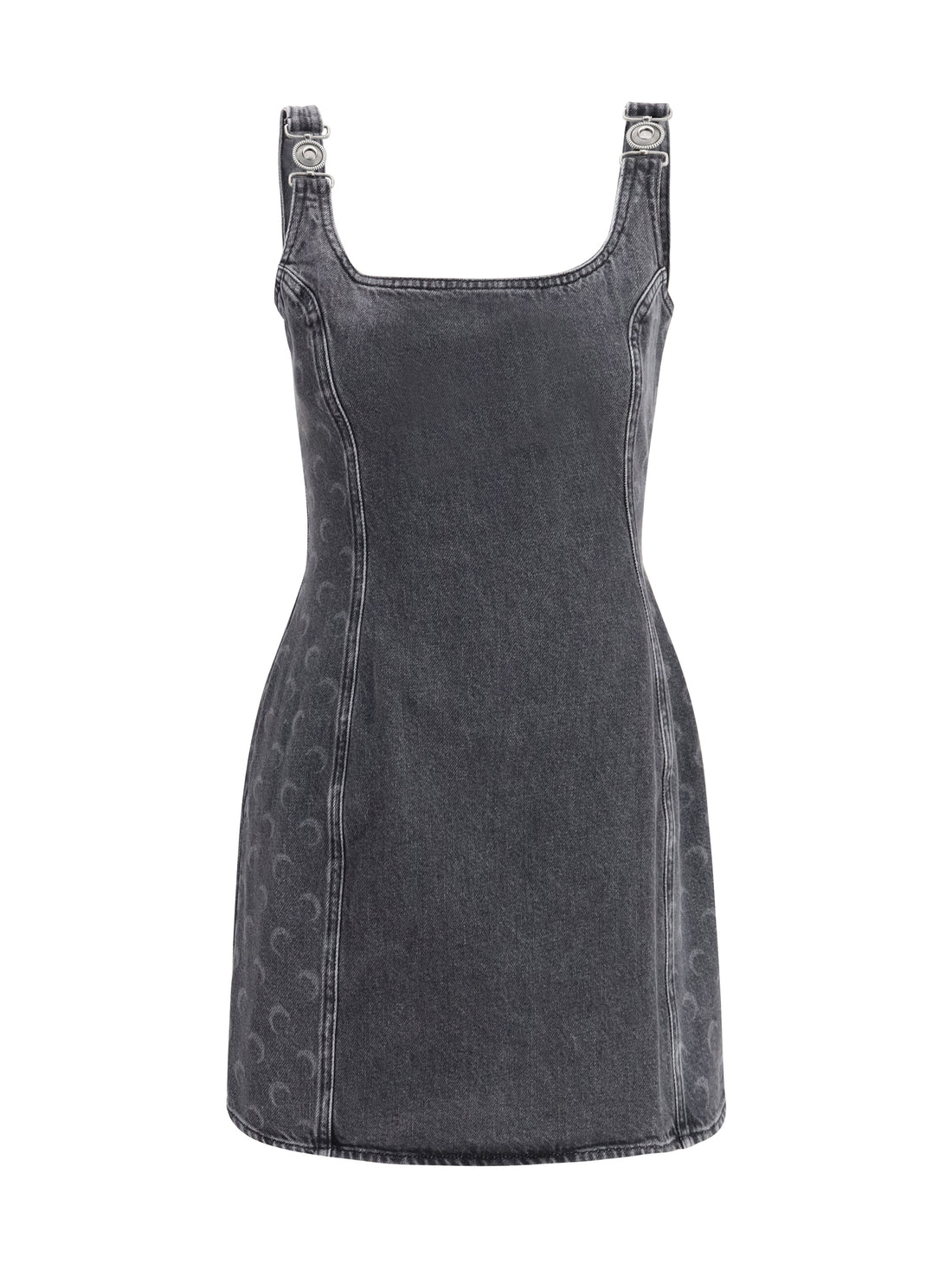 MARINE SERRE 36 moon laser denim sleeveless mini dress