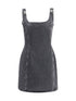 MARINE SERRE 36 moon laser denim sleeveless mini dress