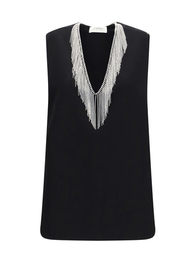 faglia v-neck top with crystals
