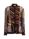 creponne shirt in marmo print