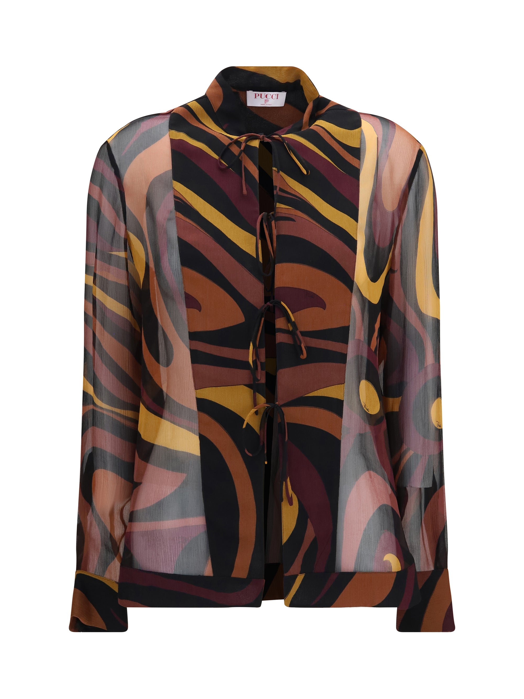 creponne shirt in marmo print