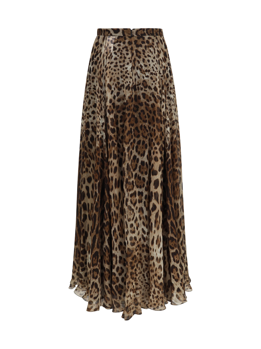 DOLCE &amp; GABBANA 40 leopard-print chiffon skirt