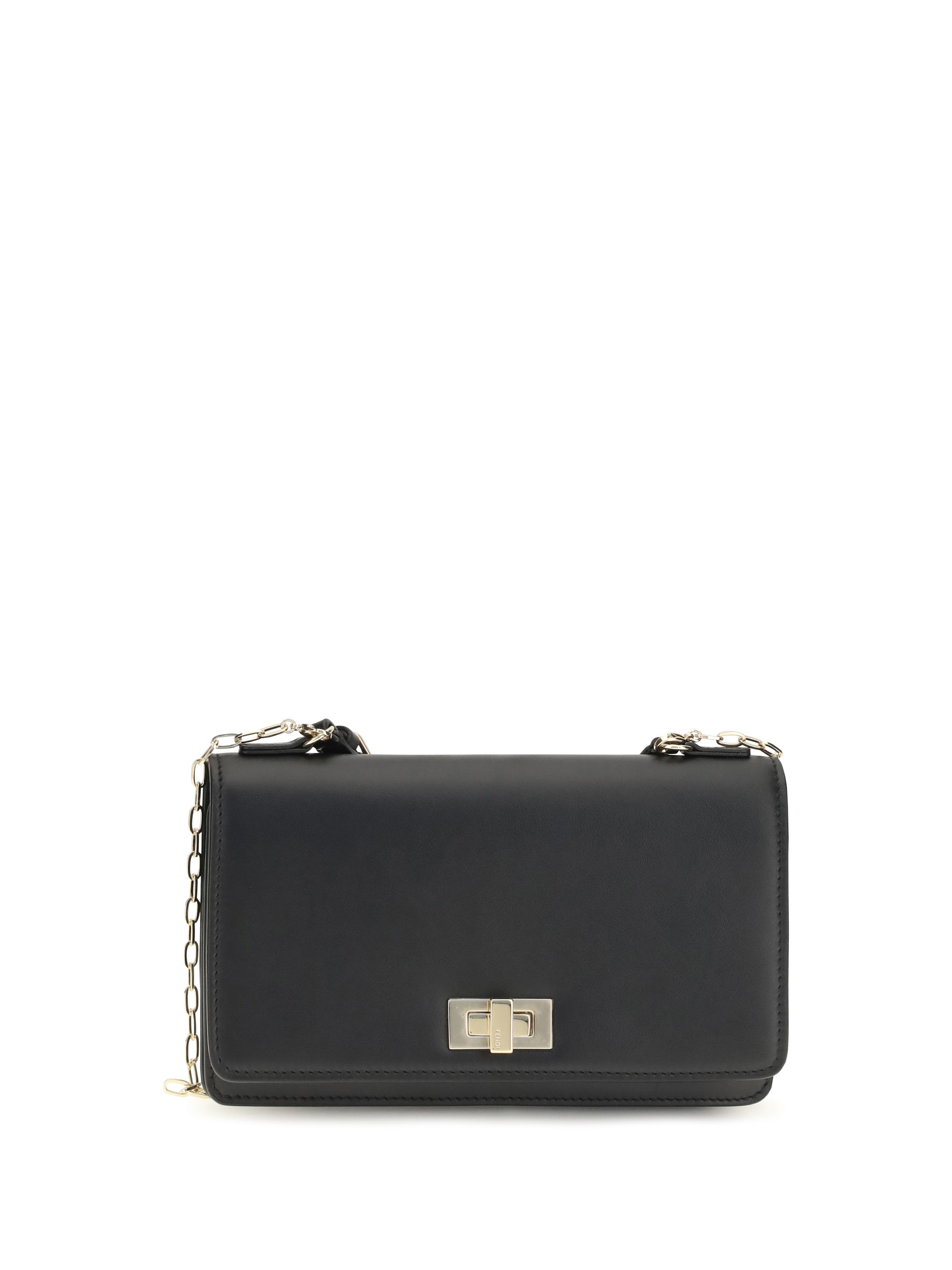 peekaboo leather chain wallet