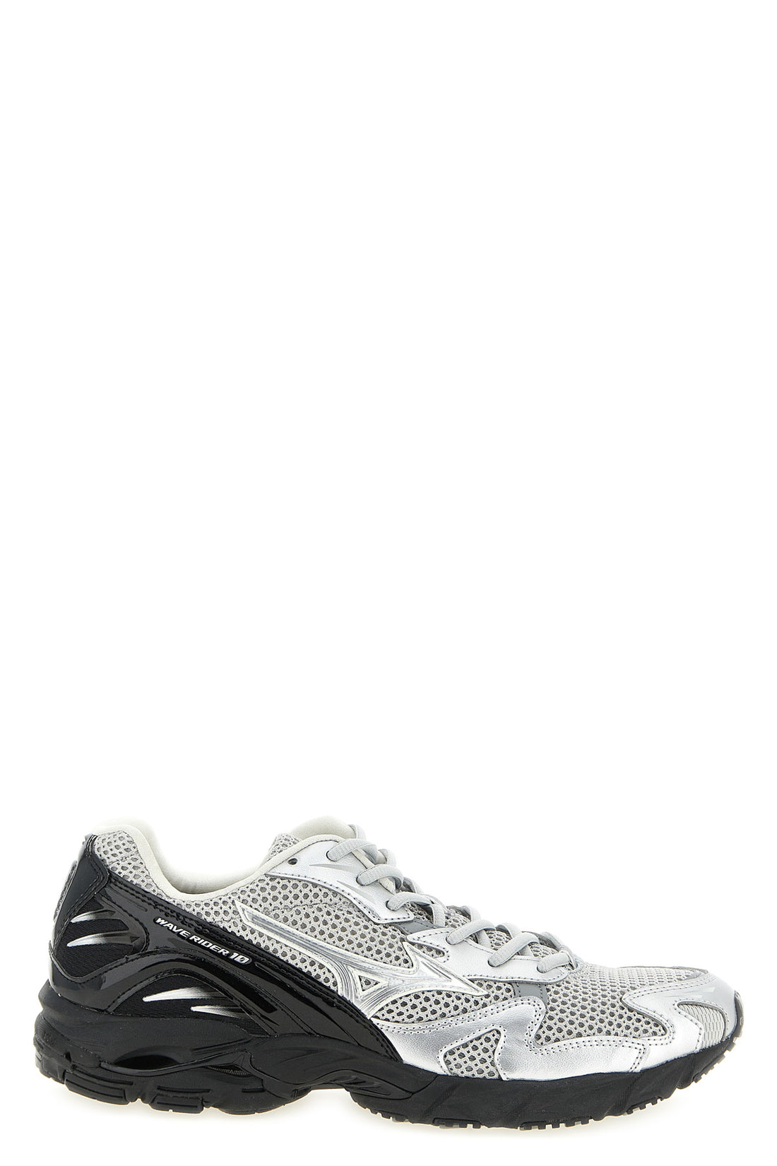 MIZUNO 7.5 wave rider 10 mesh and laminated leather sneakers