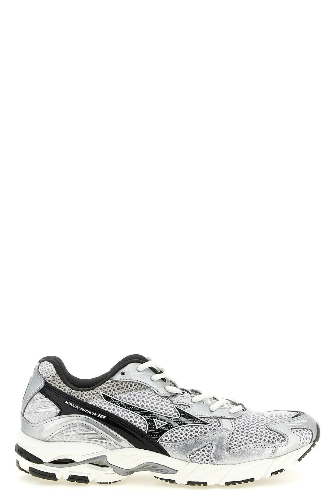 MIZUNO 7.5 wave rider 10 sneakers in og open mesh and laminated leather