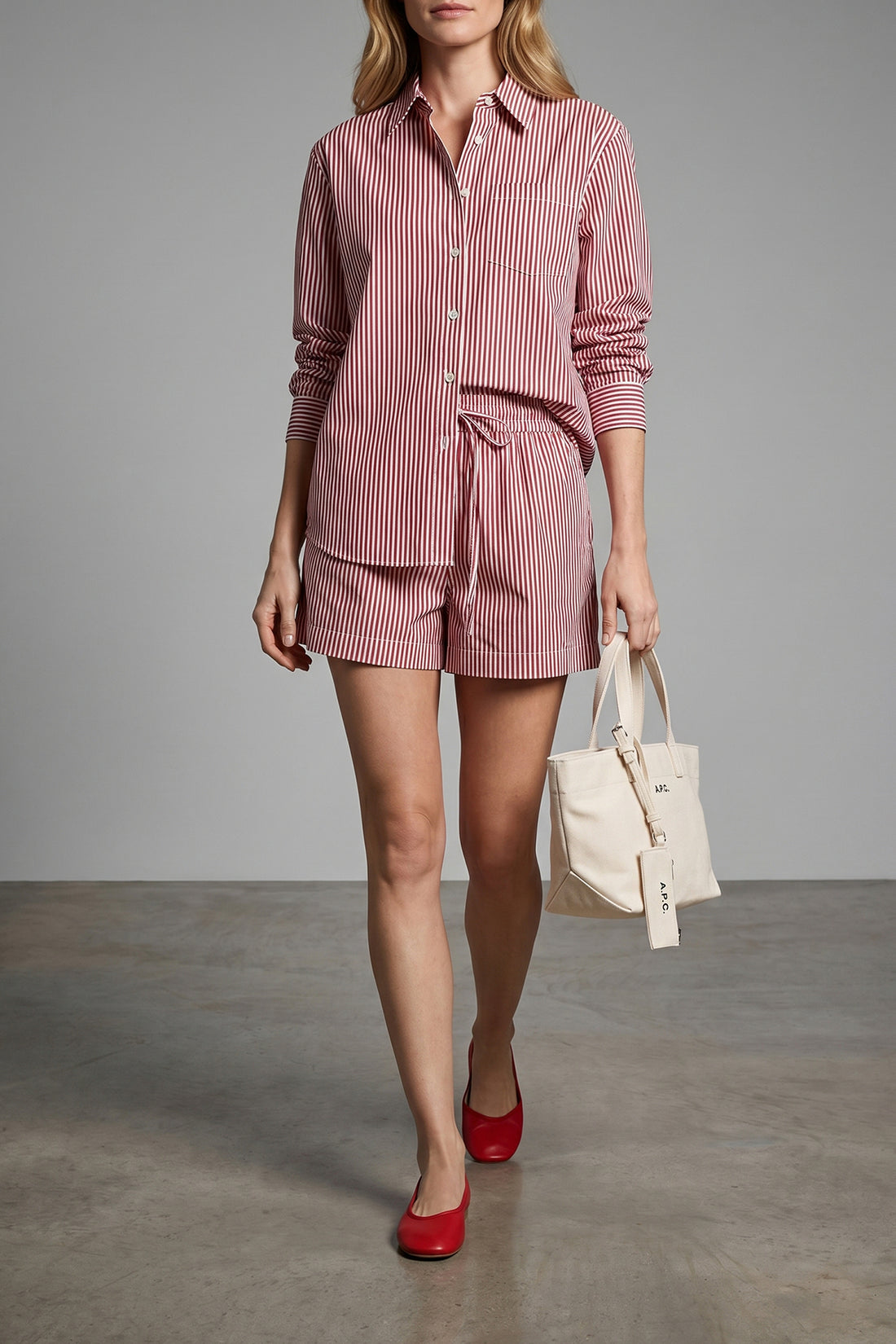 P.A.R.O.S.H. L cashine striped cotton poplin shorts