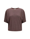 short-sleeve cashmere and silk sweater