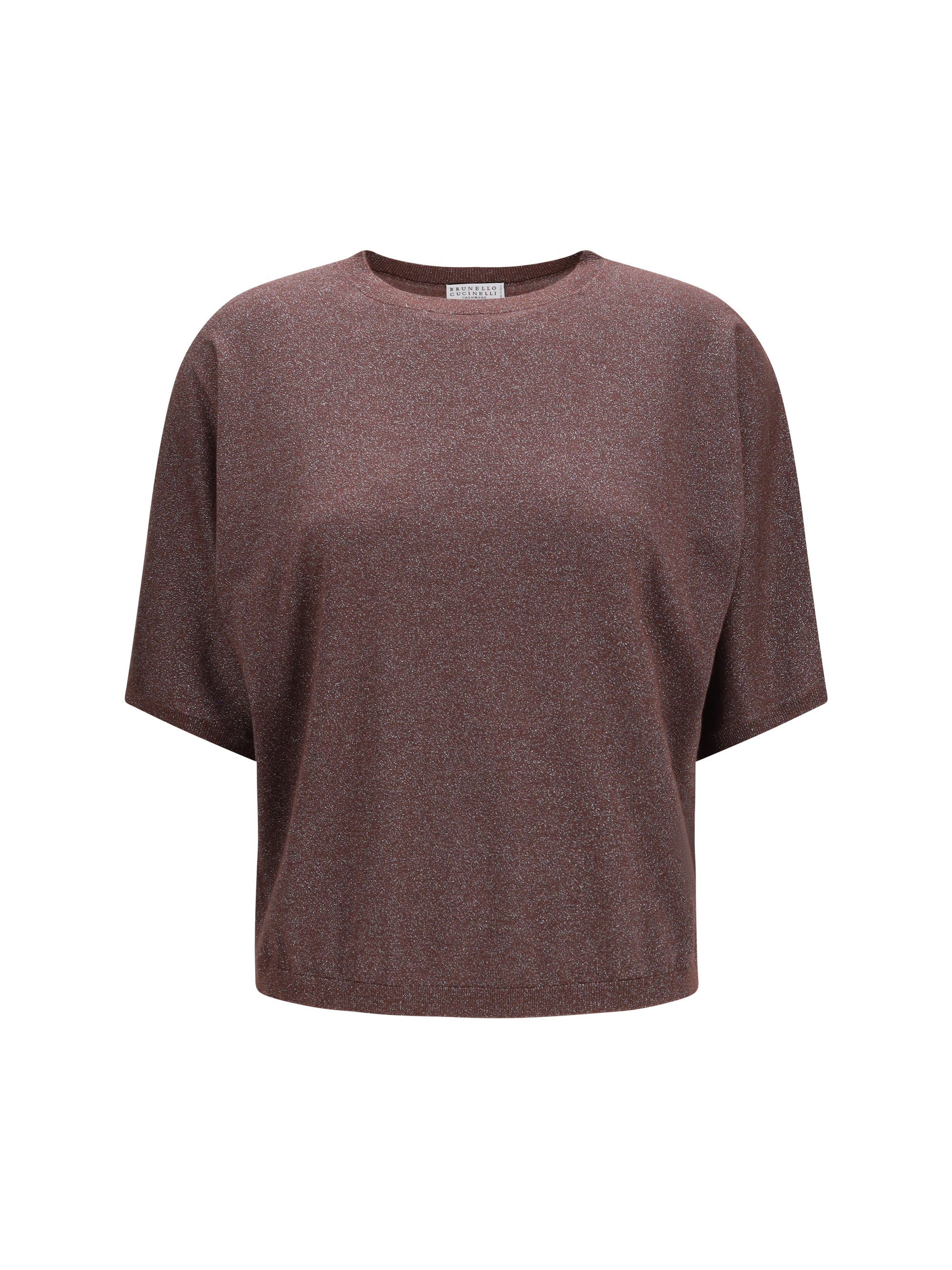 short-sleeve cashmere and silk sweater