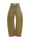 wide-leg jeans with back belt