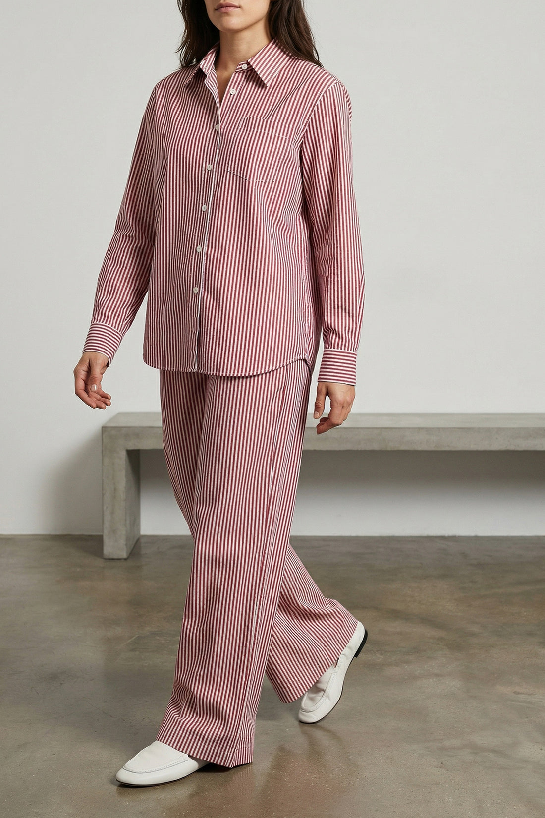 P.A.R.O.S.H. L cashine striped cotton poplin pants